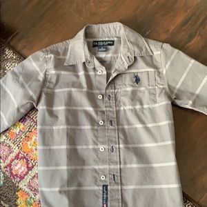 Grey striped 4t button down shirt